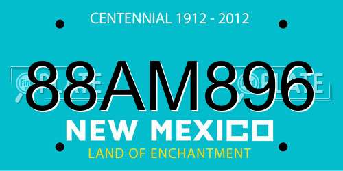 88AM896 New Mexico License Plate