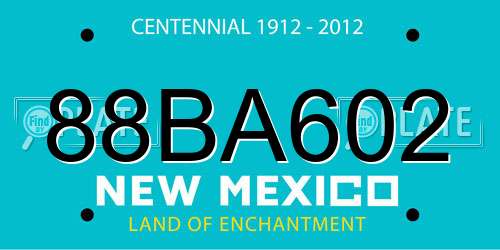 88BA602 New Mexico License Plate