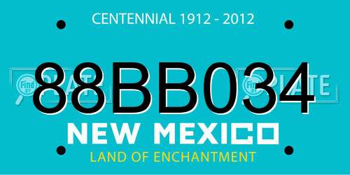 88BB034 New Mexico License Plate