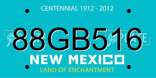 88GB516 New Mexico License Plate