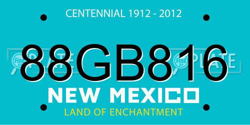 88GB816 New Mexico License Plate