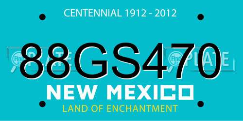 88GS470 New Mexico License Plate