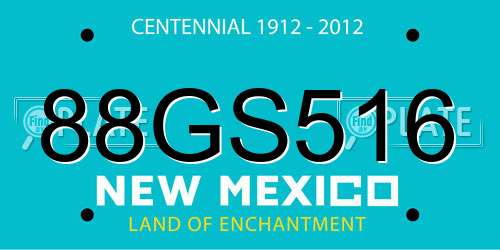 88GS516 New Mexico License Plate