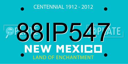88IP547 New Mexico License Plate