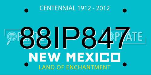88IP847 New Mexico License Plate