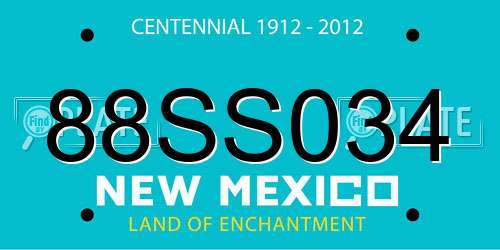 88SS034 New Mexico License Plate