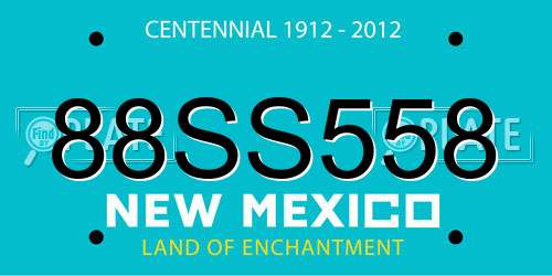 88SS558 New Mexico License Plate