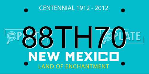 88TH70 New Mexico License Plate