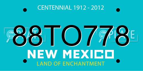88TO778 New Mexico License Plate