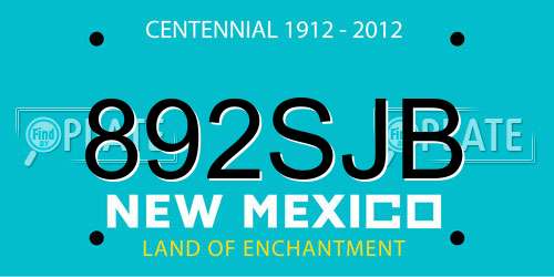 892SJB New Mexico License Plate