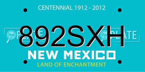 892SXH New Mexico License Plate