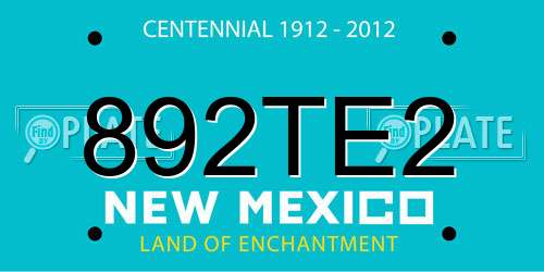 892TE2 New Mexico License Plate