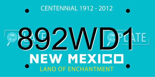 892WD1 New Mexico License Plate