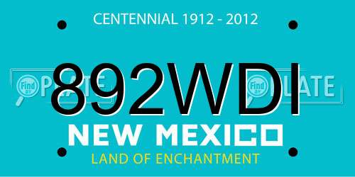 892WDI New Mexico License Plate