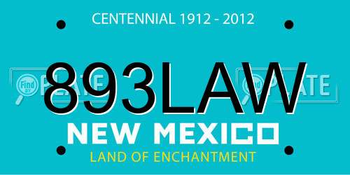 893LAW New Mexico License Plate