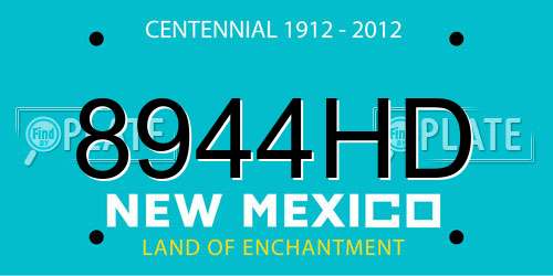 8944HD New Mexico License Plate