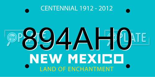 894AH0 New Mexico License Plate