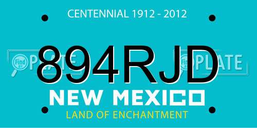 894RJD New Mexico License Plate