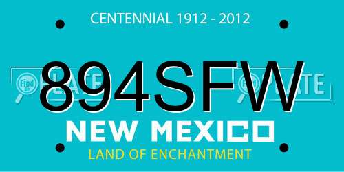 894SFW New Mexico License Plate