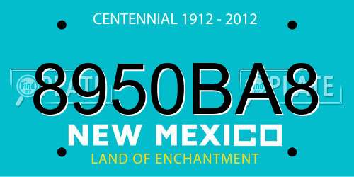 8950BA8 New Mexico License Plate