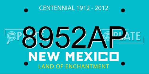 8952AP New Mexico License Plate
