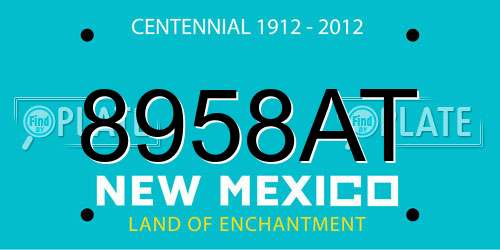 8958AT New Mexico License Plate