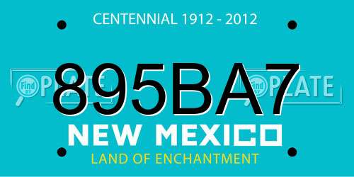 895BA7 New Mexico License Plate