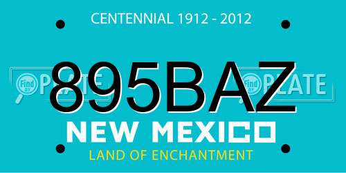895BAZ New Mexico License Plate