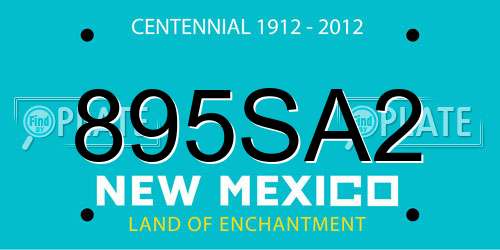 895SA2 New Mexico License Plate