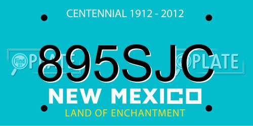 895SJC New Mexico License Plate