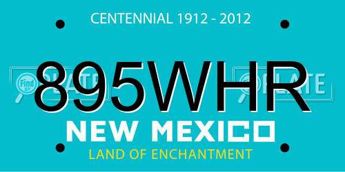 895WHR New Mexico License Plate