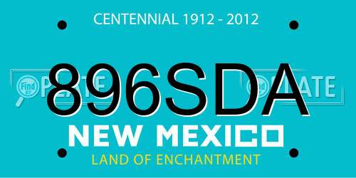 896SDA New Mexico License Plate