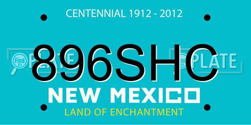 896SHC New Mexico License Plate