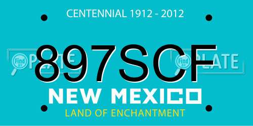 897SCF New Mexico License Plate