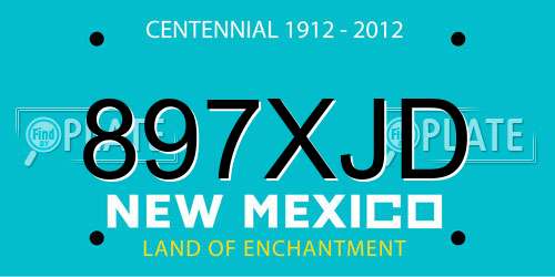 897XJD New Mexico License Plate