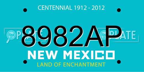 8982AP New Mexico License Plate