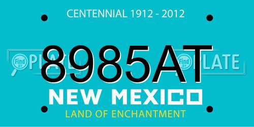 8985AT New Mexico License Plate