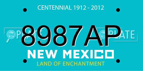 8987AP New Mexico License Plate