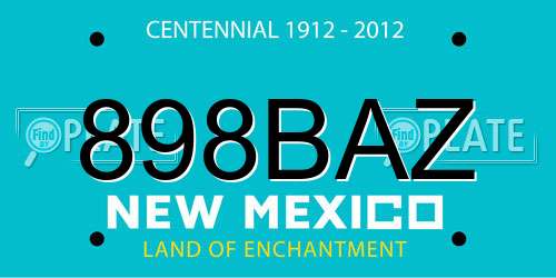 898BAZ New Mexico License Plate