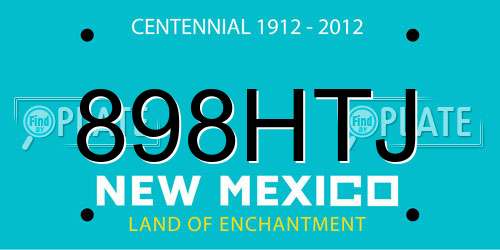 898HTJ New Mexico License Plate