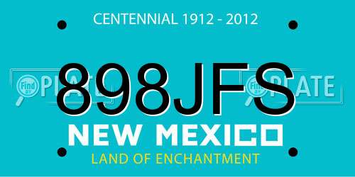 898JFS New Mexico License Plate