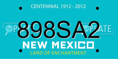 898SA2 New Mexico License Plate