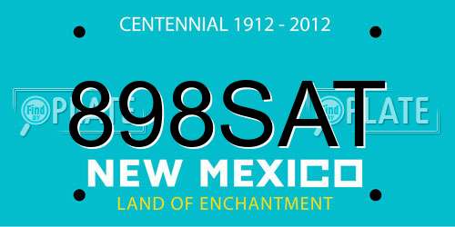 898SAT New Mexico License Plate