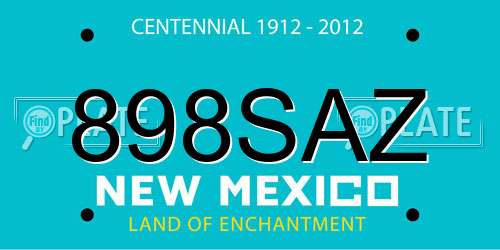 898SAZ New Mexico License Plate