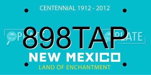 898TAP New Mexico License Plate