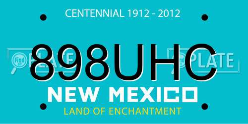 898UHC New Mexico License Plate