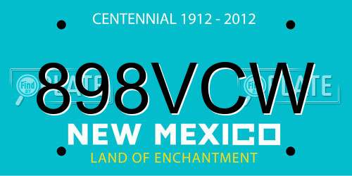 898VCW New Mexico License Plate