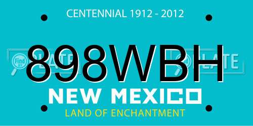 898WBH New Mexico License Plate