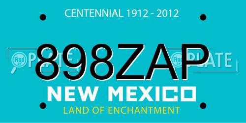 898ZAP New Mexico License Plate