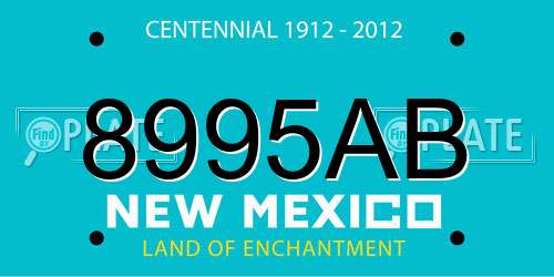 8995AB New Mexico License Plate